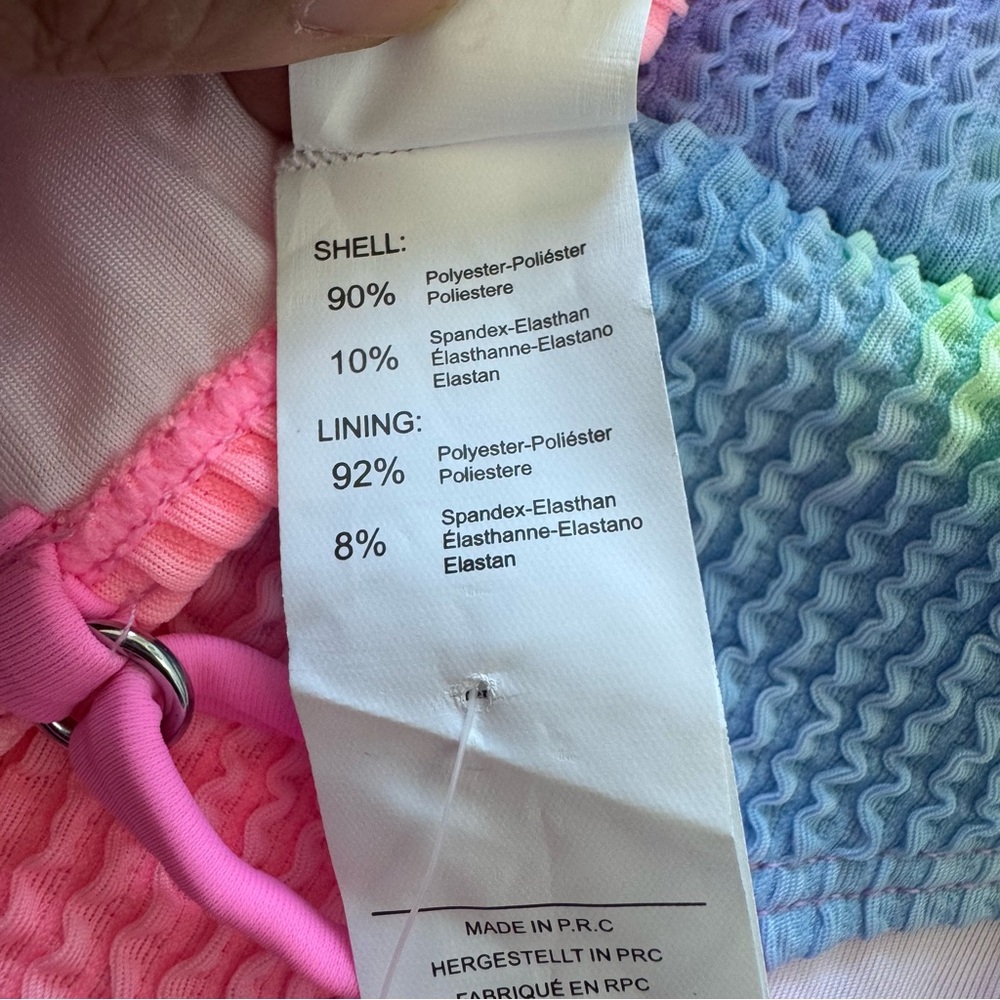 NWT Small Cupshe Sherbet Tie-dye Textured Scoop Neck Two Piece Bikini Swimsuit - Picture 13 of 14